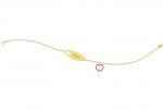 Bracelet with Plate - Charm red heart
 (Colore: ORO - Taglia: UNICA)