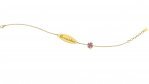 Bracelet with Plate - Lilac Four-Leaf Clover_2572