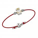 Bracelet with Red Lace - Bear
 (Colore: ARGENTO BIANCO - Taglia: UNICA)