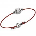 Bracelet with Red Lace - Letter Z
 (Colore: ARGENTO BIANCO - Taglia: UNICA)