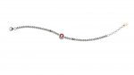 Bracelet with silver Beads and red Bear
 (Colore: ARGENTO - Taglia: UNICA)