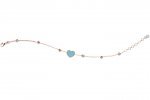 Bracelet with Turquoise Heart
 (Colore: ORO ROSA - Taglia: UNICA)