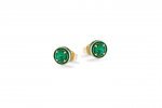 Brilliant Green Stone Silver Earrings_9316