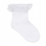 Chaussettes blanches avec revers_8383