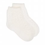 Durchbrochene kurze Socke in Creme
 (TG 3)