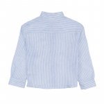 Chemise à rayures bleues en lin_7660