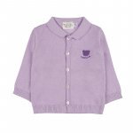 Cardigan with collar and embroidery_12555