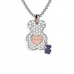 Ceramic-Gold 9kt Diamonds Bear Pendant-Blue
 (Colore: ORO - Taglia: UNICA)