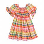 Checked dress with smock_8561