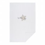 Coperta letto in pile "My little star" con ricamo grigio_9131