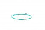 Cord and light blue silver bracelet
 (Colore: ARGENTO - Taglia: UNICA)