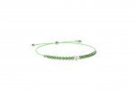 Cord bracelet with green heart
 (Colore: ARGENTO - Taglia: UNICA)