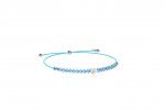 Cord bracelet with light blue heart
 (Colore: ARGENTO - Taglia: UNICA)