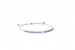 Cord bracelet with lilac heart
 (Colore: ARGENTO - Taglia: UNICA)