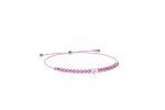 Cord bracelet with pink heart
 (Colore: ARGENTO - Taglia: UNICA)