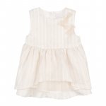 Cream striped sleeveless blouse
 (10 ANNI)