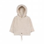 Felpa con Zip e Cappuccio Beige_4422