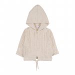 Felpa con Zip e Cappuccio Beige_4423