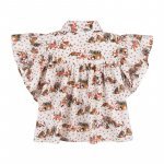 Front opening blouse with jungle pattern_12267