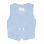 Gilet in lino azzurro_7675