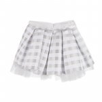 Gray checked skirt_8184