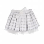 Gray checked skirt_8897