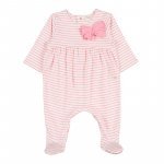Green Striped Babygro with Bow_5380