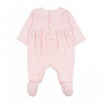 Green Striped Babygro with Bow_5381