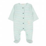 Green Striped Babygro with Front Opening_5162