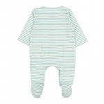 Green Striped Babygro with Front Opening_5163