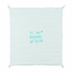 Green Striped Blanket with Writing_5179