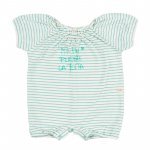 Green Striped Romper with Writing_5170