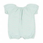 Green Striped Romper with Writing_5171