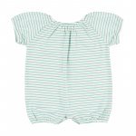 Green Striped Romper with Writing_5171