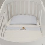 Lenzuola per Lettino Ovale Set 3pz Puccio Azzurro_4150