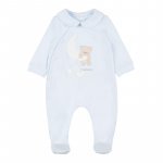 Light Blue BabyGro Front Opening with Bear and Moon_964