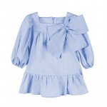 Light Blue Blouse with Bow_4696