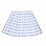 Light blue checked skirt_8180