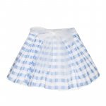 Light blue checked skirt_8181
