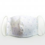 White mask for baby boy with light blue polka dots_1793