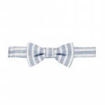 Light Blue Striped Bow Tie_4510