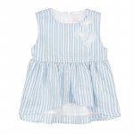 Light blue striped sleeveless blouse
 (10 ANNI)