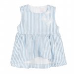 Light blue striped sleeveless blouse_8273