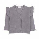 Linen cardigan w/frills_12597
