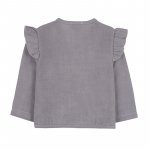 Linen cardigan w/frills_12598