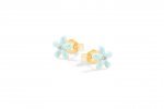 Boucles d'oreilles Marguerites Bleues en Argent_9313