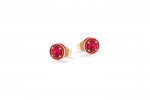 Boucles d'oreilles Pierre Rouge Brillante Argent_9318