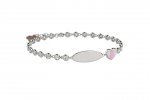 Silbernes Tennisarmband aus 925er Silber mit weißen Steinen und gravierbarem Schild_11111