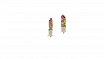 Orecchini Campanella della Gioia Bianca Argento 925, pietre multicolor_12669