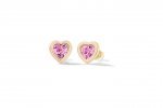 Orecchini Cuore Brillante Rosa
 (Colore: ARGENTO - Taglia: UNICA)